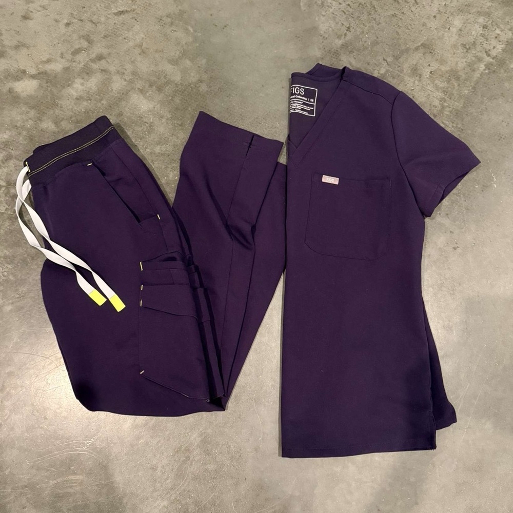 Figs Women's Scrub Set in Dark Purple